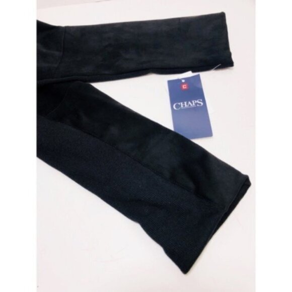 Chaps Womens Black Soft Faux Suede Pockets Full Zip Moto Jacket Sz M New - Picture 6 of 9